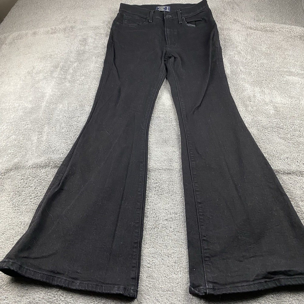Abercrombie And Fitch Bootcut Jeans Womens 2s  Black‎ Denim Mid Rise